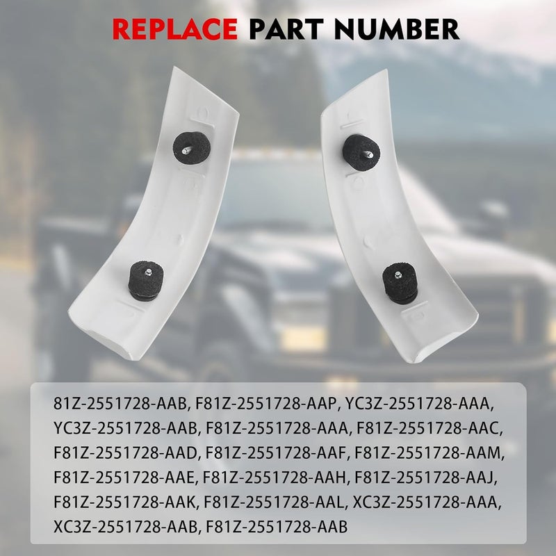 ZONFANT Upgraded White Roof Molding, 2 Pcs Left & Right Roof Corner Cab Trim Molding Cover Compatible With Ford Vehicle 1999-2007 F250 350 450 550 Super Duty (Regular Cab & Crew Cab), Replace#YC3Z-2551728-PTM - Image 3